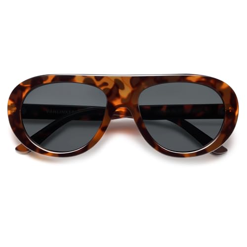 Image of VANLINKER Oversized Retro Aviator Sunglasses for Women Men Chic 70s Vintage Style Trendy 2026 Chunky Sun Glasses VL9865