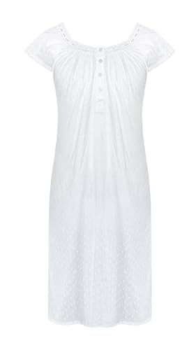 Chemise de nuit victorienne en coton premium avec dentelle délicate