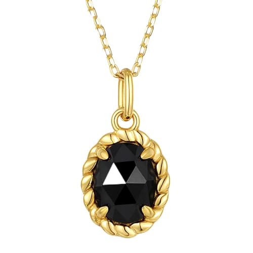 Bijoux en argent pour fiançailles avec pendentif agate noire naturelle unique