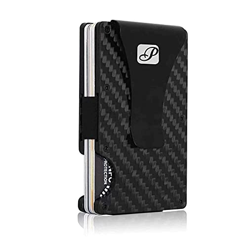 Carbon Fiber Wallet, Slim Minimalist Wallet, Mens Wallet RFID Blocking, Credit Card Holder Money Clip, Thin Front Pocket Wallet, Slim Wallet for Men by Primo