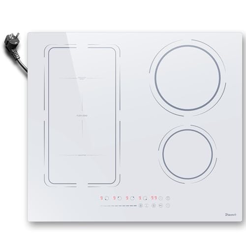 Disaenvir Induktionskochfeld 4 Platten, Weisse Induktionskochfeld 60 cm Flexibler, Kochfeld Induktion mit stecker, 9-Leistungsstufen, Boost-Isolierfunktion, Timer, Anti-Touch-Funktion, 3500W Disaenvir Induktionskochfeld 4 Platten, Weisse Induktionskochfeld 60 cm Flexibler, Kochfeld Induktion mit stecker, 9-Leistungsstufen, Boost-Isolierfunktion, Timer, Anti-Touch-Funktion, 3500W