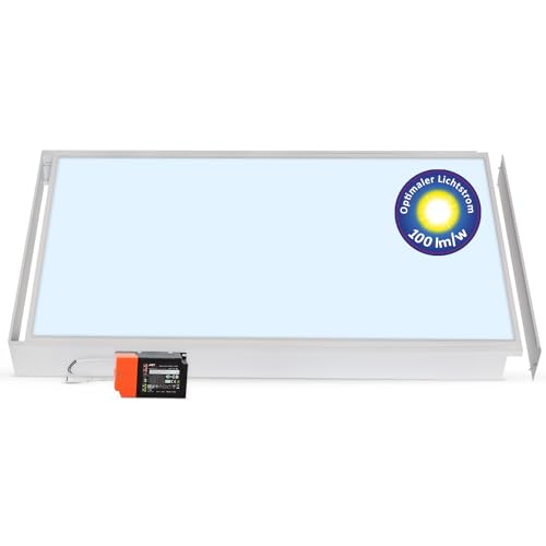 LECOM LED Panel XXL 120x60 Kaltweiß 6000K 6000 Lumen Aufbau Deckenleuchte