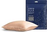 [COCOSILK] シルク 枕カバー 25匁 ファスナー 片面 シルク100％ 6Aランク OEKO認証済み ピローケース まくらカバー 美髪 ココシルク (アプリコットベージュ, ファスナー/50×70cm)
