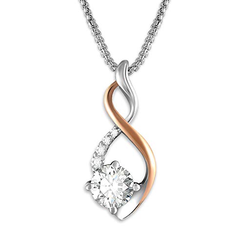GEORGE u00b7 SMITH Collier Or Rose Pendentif Collier Femme Argent 925 avec Crystal Swarovski -Conception Infini/Symbole Eternel- Elegant Bijoux Femme Cadeau de Saint Valentin pour Elle- Avec Boîte à Bijou
