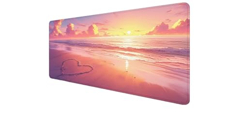Tapis de souris XXL gaming 900x400mm motif plage grand format bureau