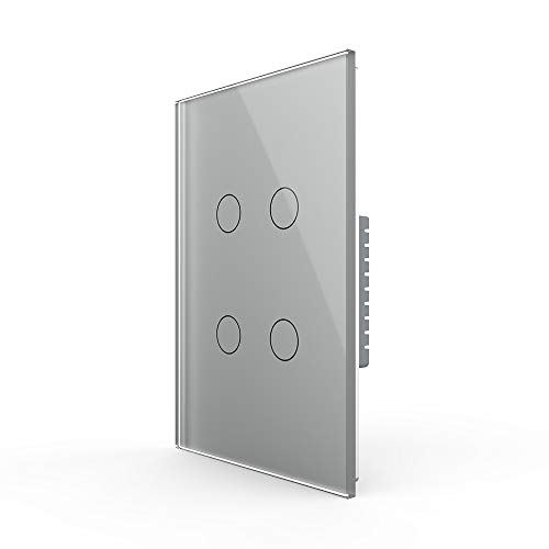 LIVOLO APP Control Touch Lamp Switch,Smart Wall Switch(No Neutral),Zigbee Light Switch with Timing Function,Requires LIVOLO HUB,Compatible with Alexa,Google Assistan,4 Gang 1 Way,VL-A804Z-3IG