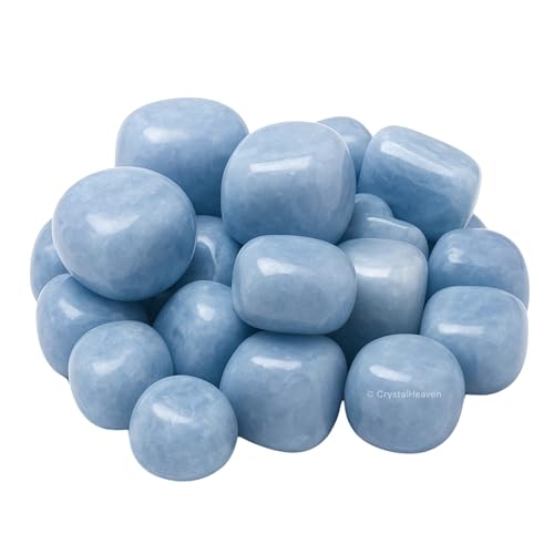Image of Crystal Heaven Certified Blue Calcite Healing Tumbled Stone,Natural Polished Crystals For Diy Crafts,Manifestation,Meditation,Pooja Feng Shui And Reiki Healing(30 Grams)