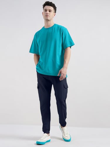 Image of Veirdo 100% Pure Cotton Regular Fit Mid Rise Trackpants with Side Pocket for Men & Boys