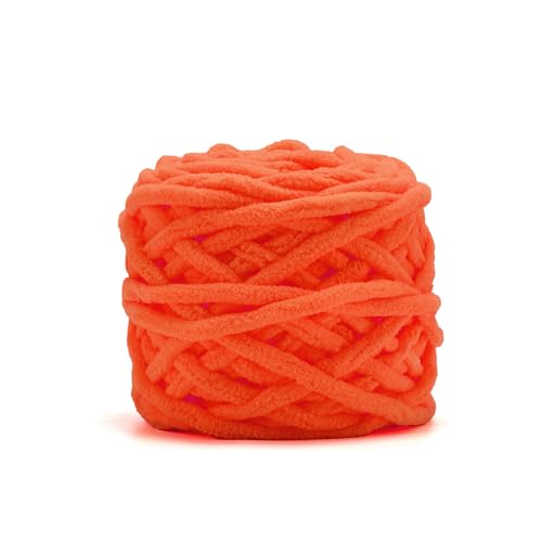 Image of INNDUN Blanket Yarn 100g /3.5oz - Orange Chenille Yarn 6 Super Bulky - 72 Yards - Knitting, Crocheting & Crafts Chunky Yarn