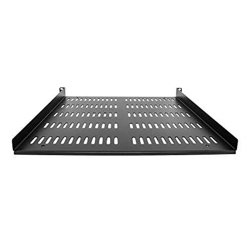 Image of StarTech.com 1U Server Rack Shelf - Universal Vented Rack Mount Cantilever Tray for 19 inch Network Equipment Rack & Cabinet - Durable Design - Weight Capacity 55lb /25kg - 20 inch Deep (SHELF-1U-20-FIXED-V)