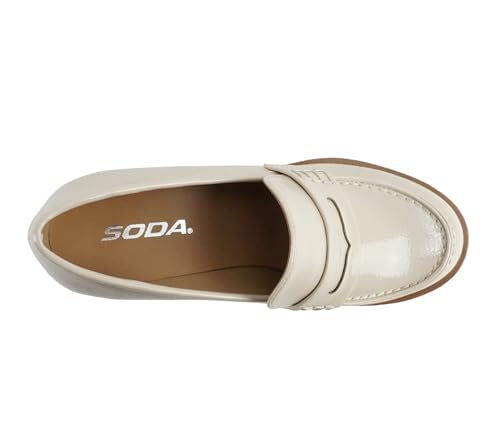 Image of Soda inchKinder inch ~ Women Slip On Chunky Mid Heel Lug Sole Penny Loafer Shoe