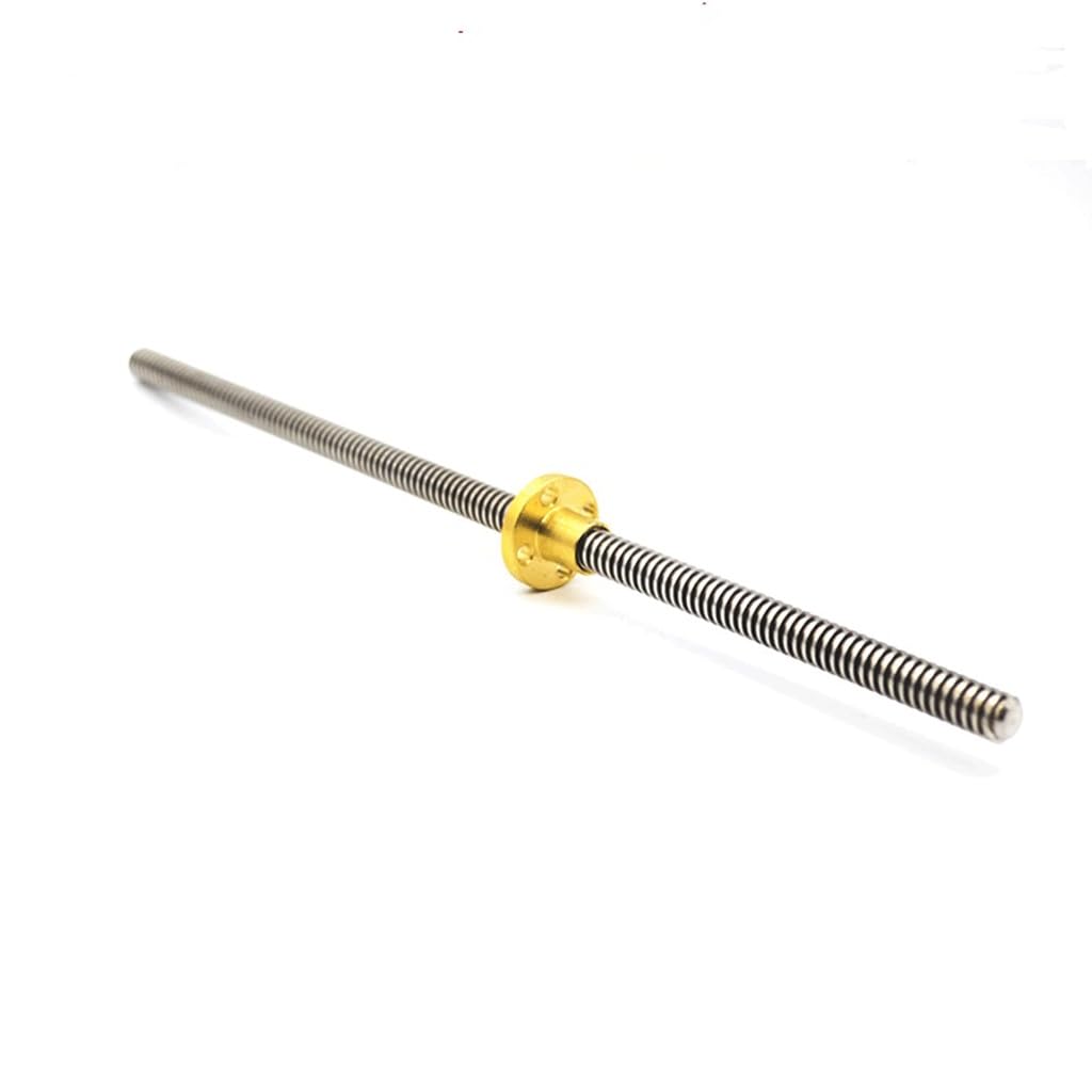 1PC High Precision 304 SS T10 Lead Screw with Brass Nut for 3D Printers and Linear Guides - 2mm Pitch, 4mm Lead(250mm with Nut)