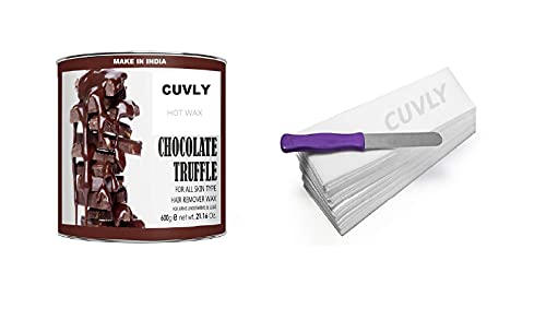 Image of Waxing Kit Wax Machine Wax Heater Machine, 600 gram Hot Wax Cream, 70 pieces Wax Strips and Knife, Hair removal Waxing Kit, Wax Kit for women and men, Wax Heater Combo (Chocolate Wax)