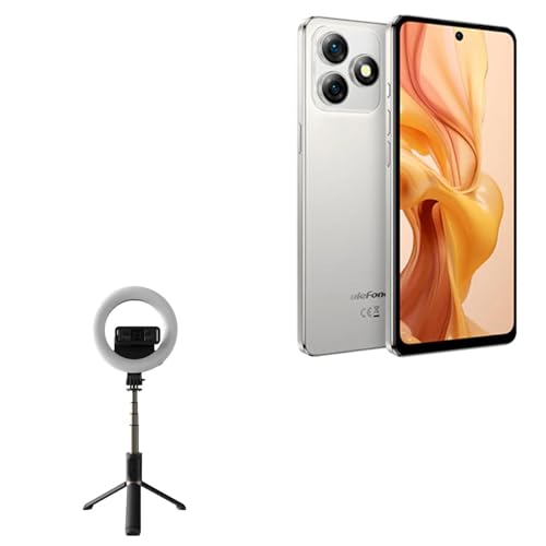 BoxWave Stand and Mount Compatible with Ulefone Note 18 Pro - RingLight SelfiePod, Selfie Stick Extendable Arm with Ring Light - Jet Black