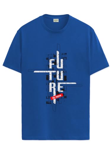 Image of ADRO Men's Graphic Printed 100% Cotton T-Shirt - Regular Fit, Printed T-Shirts for Men