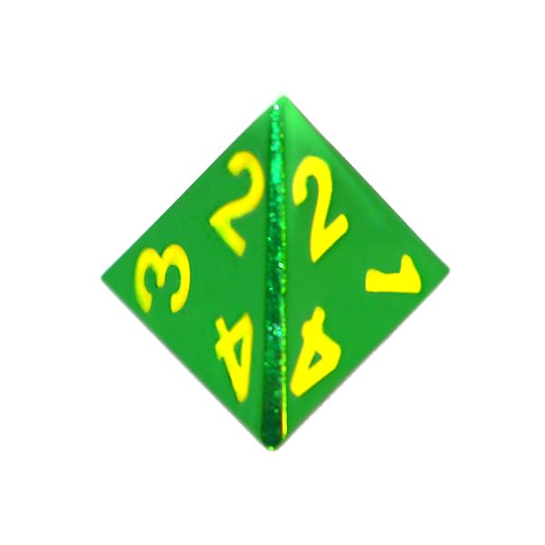 Jeu de dés REBEL RPG - Métal - Vert avec numéros Jaunes