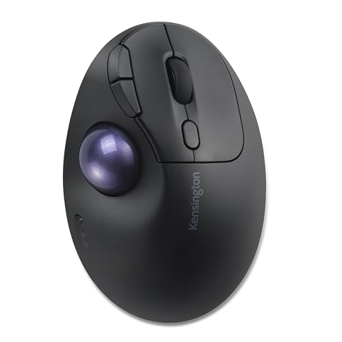 Image of Kensington TB450A Wireless Trackball Mouse, Bluetooth LE & 2.4GHz Connection, 4 DPI Options, Connect up to 3 Devices (K72178WW), Black-Purple