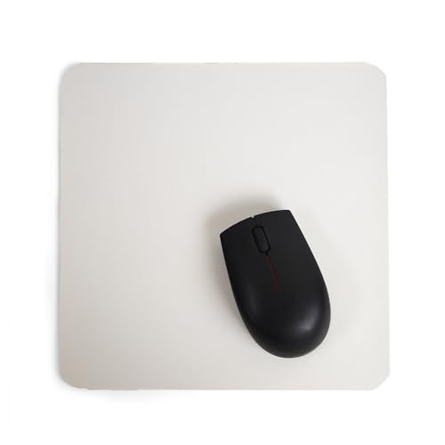 Image of Bellblock Mouse Pad | Computer Mouse Mat | Vegan PU Leather | Anti-Slip | Smooth Mouse Control | Spill-Resistant Surface | Blue & Tan | 22 x 22 cm (Pack of 1) (White & Sky Blue, Square)