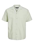 Hawaii-Hemd JACK & JONES Men\'s JPRBLUSUMMER Linen Resort Shirt S/S SN Hemd, Desert Sage/Fit:Relax FIT, XL