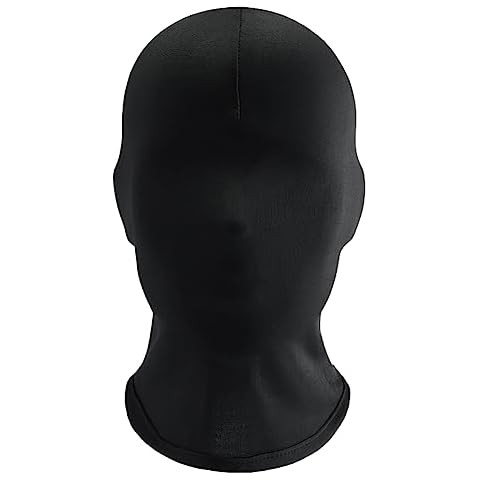 2 Pcs Black Full Face Mask Cover Faceless Skin Masks Halloween Cosplay Spandex Hood Mask for Unisex Cosplay Cover