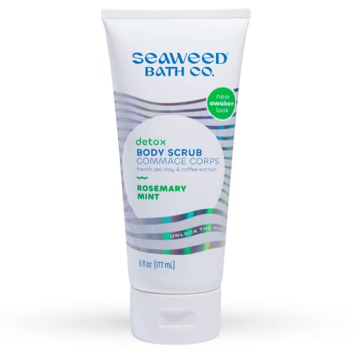 Seaweed Bath Co. Detox Body Scrub, Rosemary Mint Scent, 6 Ounce, Sustainably Harvested Seaweed, French Sea Clay, Coffee Extract #TOP13