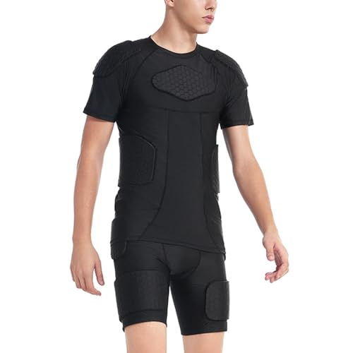 Shorts de compresión Nsaroche con protección EVA hexagonal para piernas 2