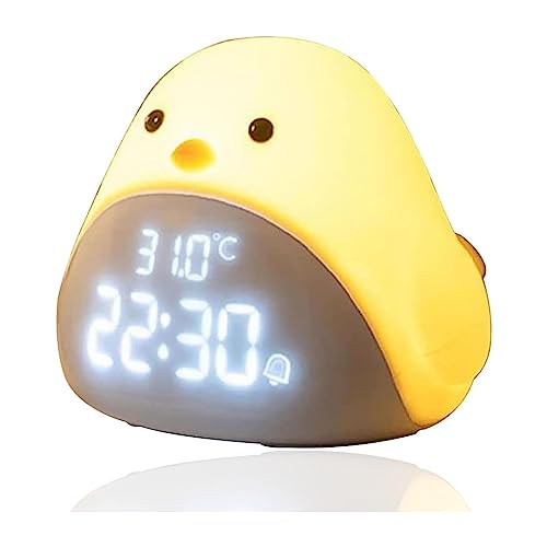 目覚まし時計 めざまし時計 LED ベッドサイド ひよこ 大音量 常夜灯 デジタル 夜間ライト 授乳ライト 音感センサー インテリア おしゃれ かわいい 誕生日プレゼント