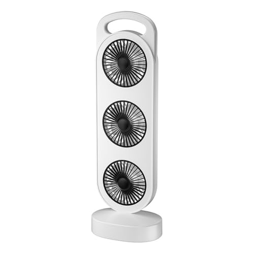 Bnnlqpsttg Ventilador de escritorio con triple turbina, carga USB, alta velocidad, portátil para, exterior, dormitorio, funcionamiento silencioso, y negro.