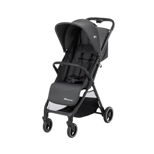 Bebeconfort Azur Kinderwagen Buggy Kompakt 03 Jahre (15 kg) Leichter Reisebuggy Automatisch Einhändig Klappbar Stufenlos Flach Verstellbar Großer Korb Mineral Graphite