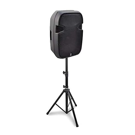 Universal Speaker Stand Mount Holder - Heavy Duty Rubber Capped Tripod w/ Adjustable Height from 59.1” to 82.7” Locking Safety PIN & 35mm Compatible Insert On-Stage or In-Studio Use - Pyle PSTND1