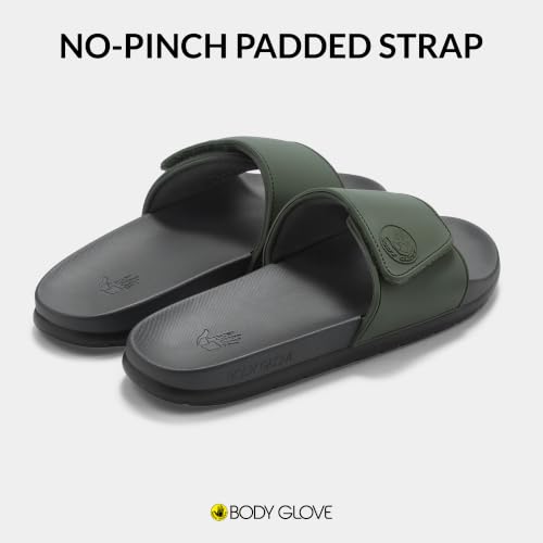 Image of Body Glove Men's Slides, Cushioned Slide-on Sandal Slippers with Padded Adjustable Strap