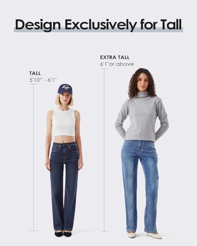 Zylioo Tall Jeans for Women 32"/34" Inseam Long Stretch Denim Pants Straight Leg Mid Rise Classic Fit for Tall Ladies2