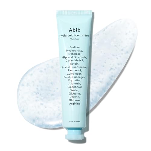 Image of Abib Hyaluronic Boom Creme Water Tube, Expanding Nano-Sized Hyaluronic Acid Particles 4x, Deep Hydration Plumping Cream, Ceramide NP, Sensitive Skin, Korean Skin Care, 2.53 fl oz 75ml