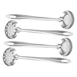Hoement 4 piezas Cucharas Acero Inoxidable para Hot Pot Cucharas Colador Mango Antiescaldaduras Utensilios Cocina Multiuso para Hogar y Restaurante