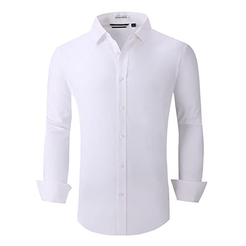 Alex Vando Mens Dress Shirts Regular Fit Long Sleeve Stretch Business Dress Shirts for Men