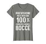 Disegno con la scritta divertente previsioni per il week-end possibilità di giocare a bocce