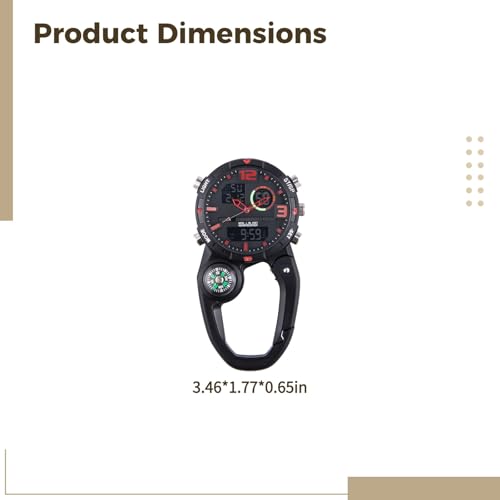 Reloj con mosquetón antichoque para evitar sudor en la muñeca con brújula 2