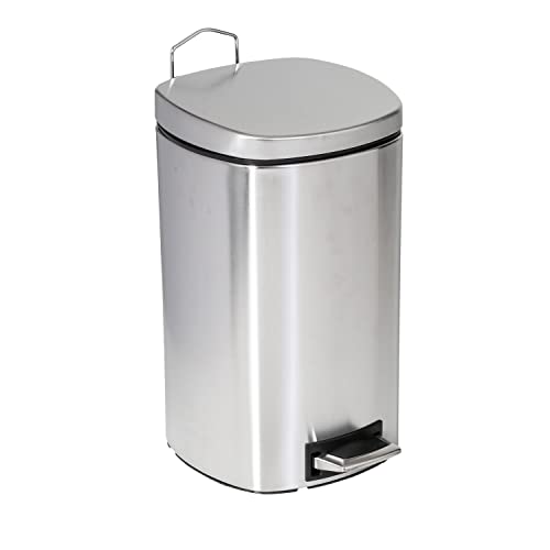 Honey-Can-Do Square Stainless Steel Step Trash Can With Lid, 12-Liter Trs-09327 Silver #TOP28