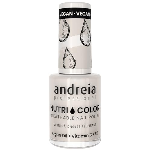 Andreia Professional NutriColor - Smalto per unghie Vegan Traspirante - Colore NC2 Crema - 10.5ml