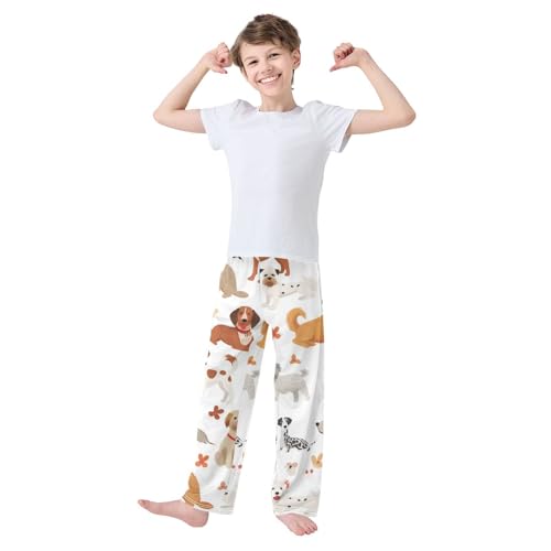 ZZXXB Puppy Dog Boys Long Pants Soft Trousers Elastic Waist Kids Lounge Bottoms with Pockets S-XL2