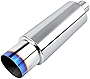 EVIL ENERGY Exhaust Muffler, Stainless Steel Exhaust Tip, Universal 18.5' Length (Burnt, 2.5'' Inlet 4'' Outlet)