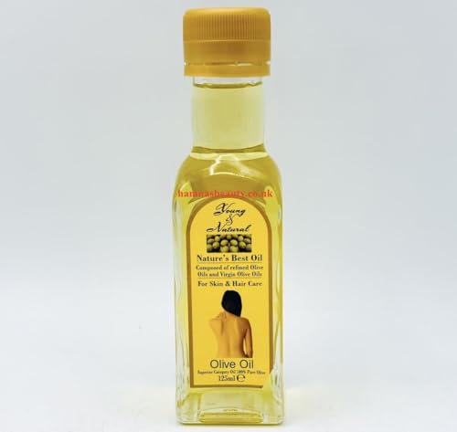Image of Young & Natural 100% Pure Olive Oil for Skin & Hair Care for Youthful Skin Healthy Hair 125ml