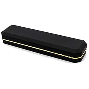 Luxury Necklace Box, Velvet Jewelry Box Storage Case Organizer Holder with LED Light, Black