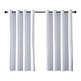 Material: 100% Poliéster, Peso: 129g / m2. Contiene 2 paneles por paquete, cada una mide 140cm de ancho x 160cm de largo. El Largo de la cortina es el total incluyendo las anillas