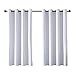 MRTREES 2 Pezzi Tende Oscuranti per Interni Isolanti Termiche con Occhielli Moderne Tende Coprenti Tinta Unita per Camera da Letto e Soggiorno Elegante Corto 140x160 CM Bianco Grigiastro
