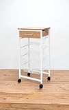 duette scrabble Marca: Duett Duett Carrito Verdulero de Cuatro Cestas con Cajón de Madera, Color Blanco, 89 cm de Altura, 998172