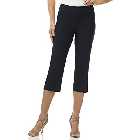 Rekucci Women's Comfort Capri Trousers with Buttons Cover