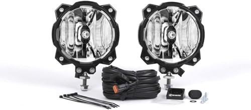 KC HiLiTES 91305 Gravity LED Pro6 Single Wide-40 Beam with Wiring Harness and Illuminated LED Light Switch - Pair Pack System