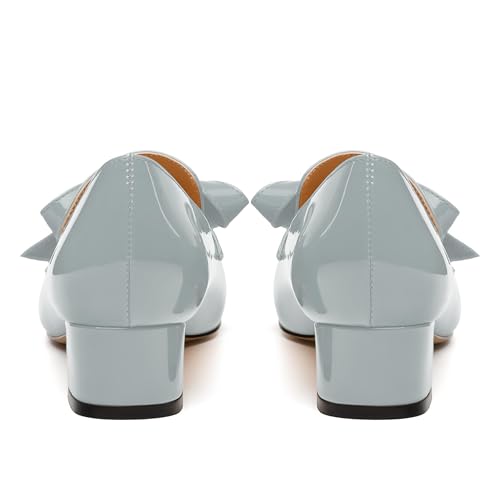 Image of Womens Loafer with Heel, Comfortable Chunky Heels for Women, Loafers Shoes with Bowknot Womens Bunion Dress Shoes