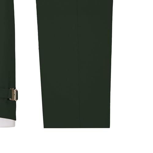 Image of Men's 2 Piece Suit with Metal Clasp Slim Fit Suit Stylish Business Pants Casual Wedding Grooms Tuxedo Suit